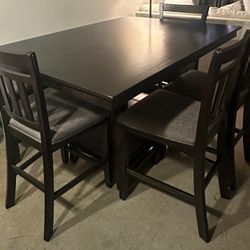 Dining/Kitchen Large Table, 4 Stools & Bench