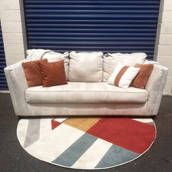 Ivory White Filone 88” Microsuede Sofa by Ashley HomeStores