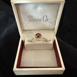 14K  Engagement Ring With Round Ruby