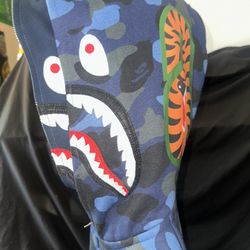 BAPE Double Hooded Blue Hoodie *RARE* L, Comes with Bag & Tags. Willing to Negotiate