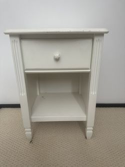 Pottery Barn Kids White Wood Nightstand 