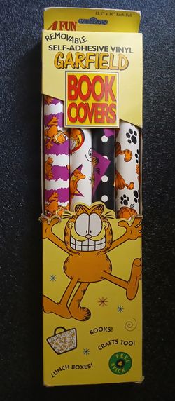 GARFIELD Vintage 1996 Self-adhesive Vinyl Book Covers (13.5x30 (NEW (Set Of 4.