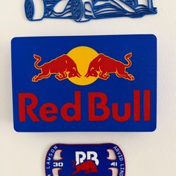 Decoración de Pared F1 Red Bull Racing & VCARB - Set de 3 Piezas Liam Lawson & Arvid Lindblad - Arte Impreso en 3D Premium