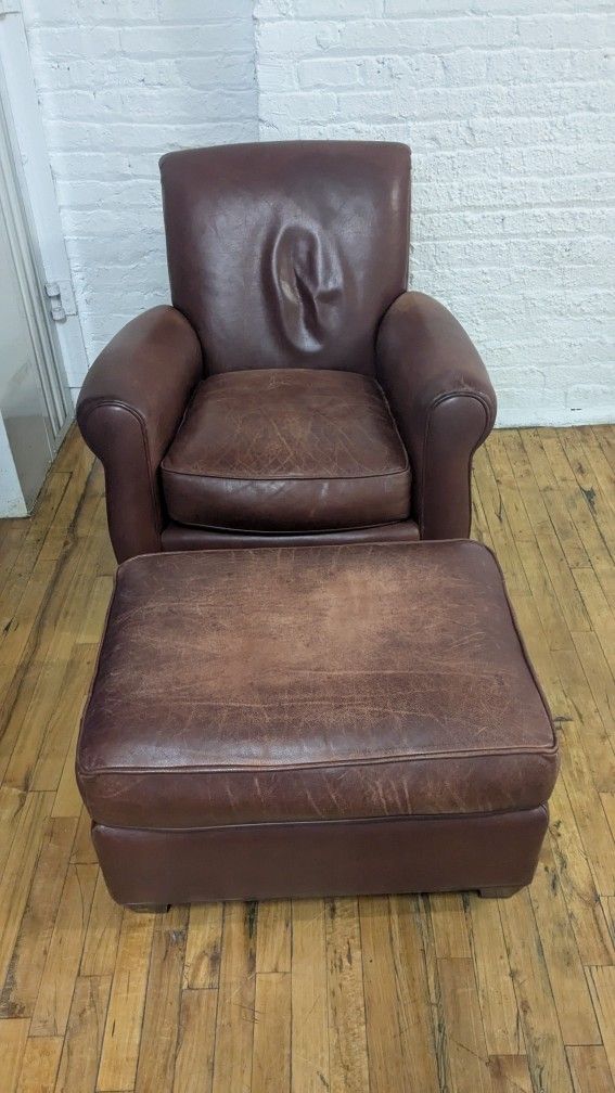 Leather Chair And Ottoman