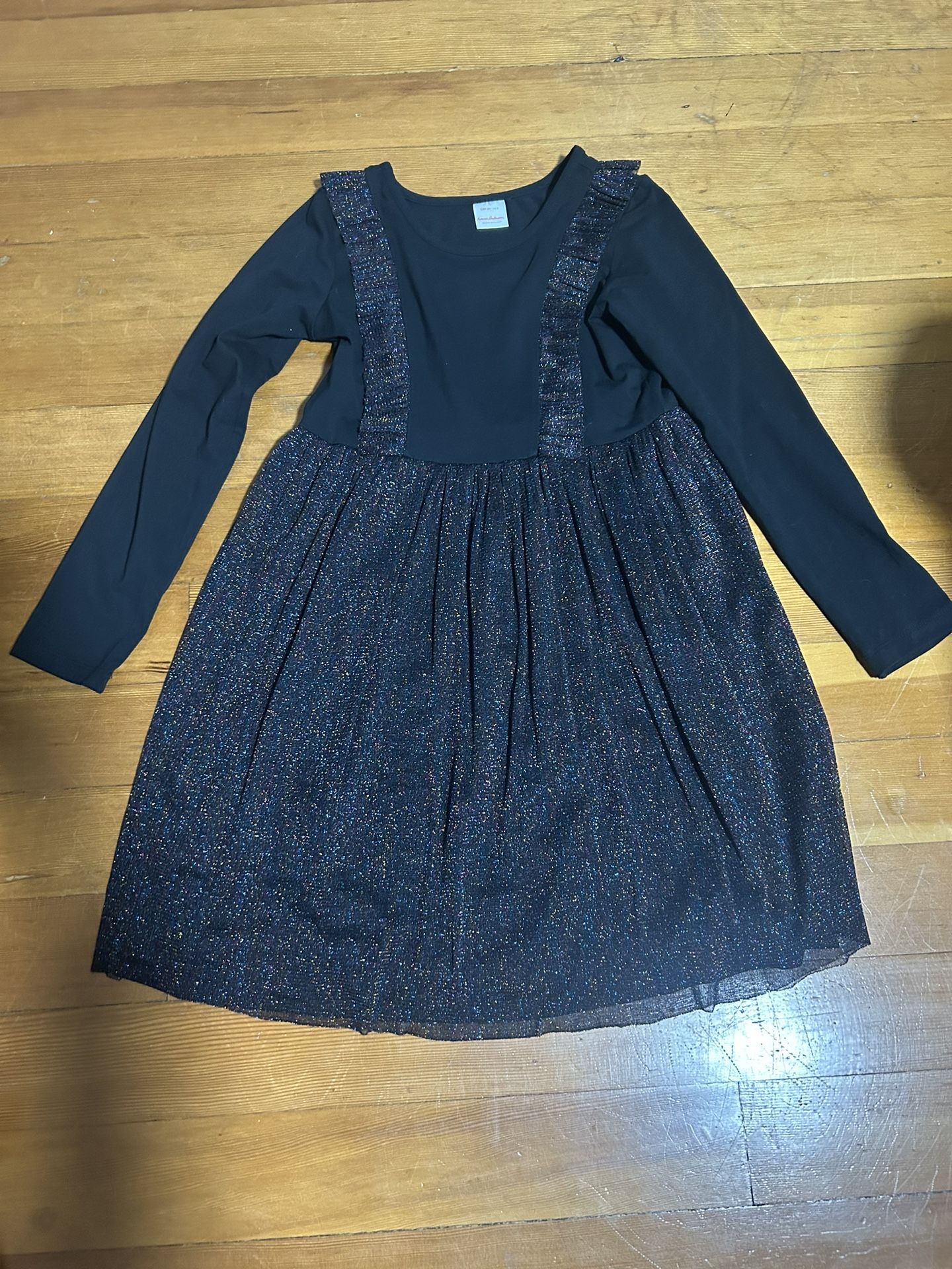 Hanna Andersson black sparkle dress, size 8 (130)