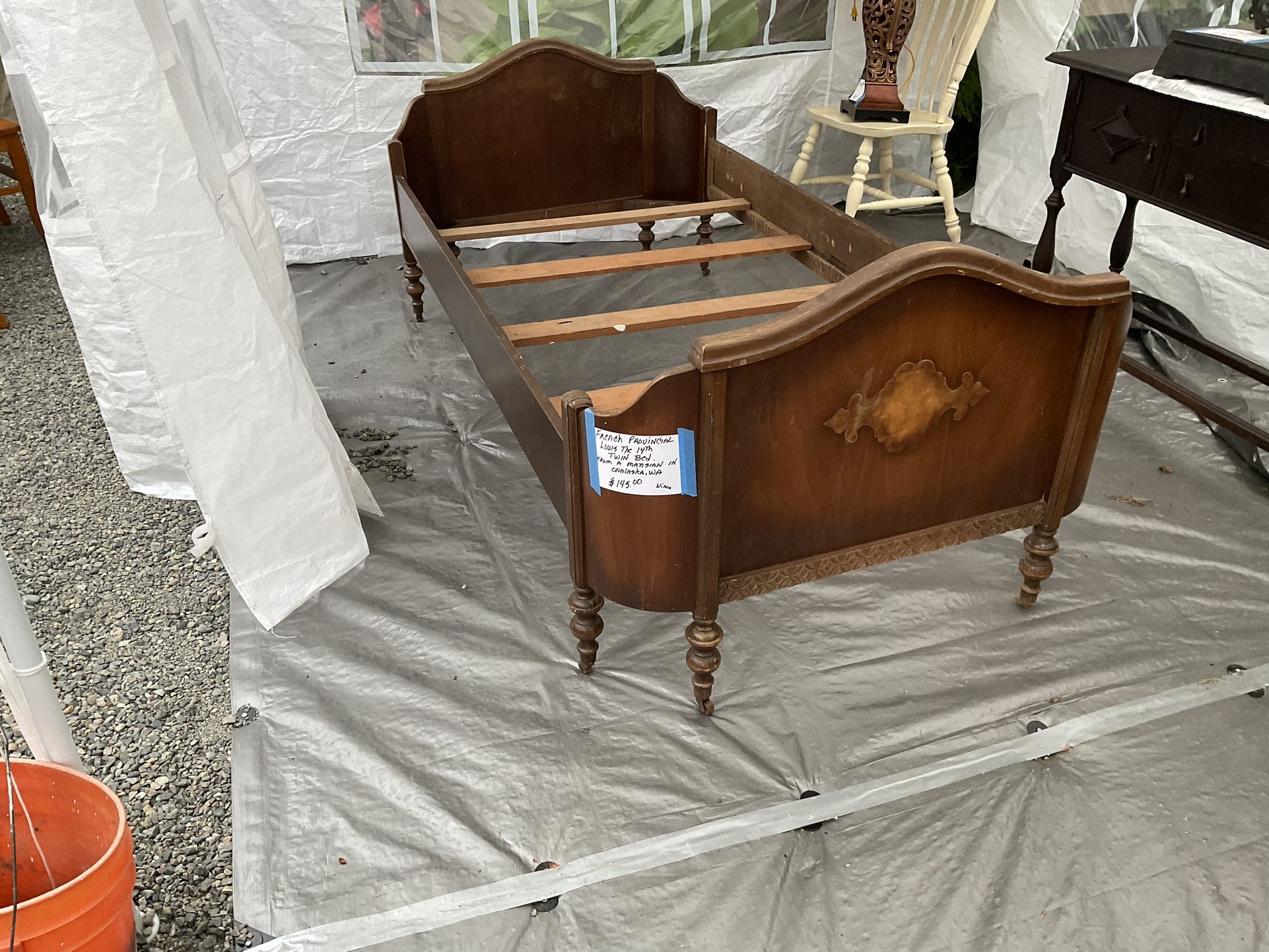 Antique French Louis 14th Style Twin Bed From a Mansion