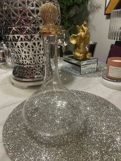 Gold bling wine decanter