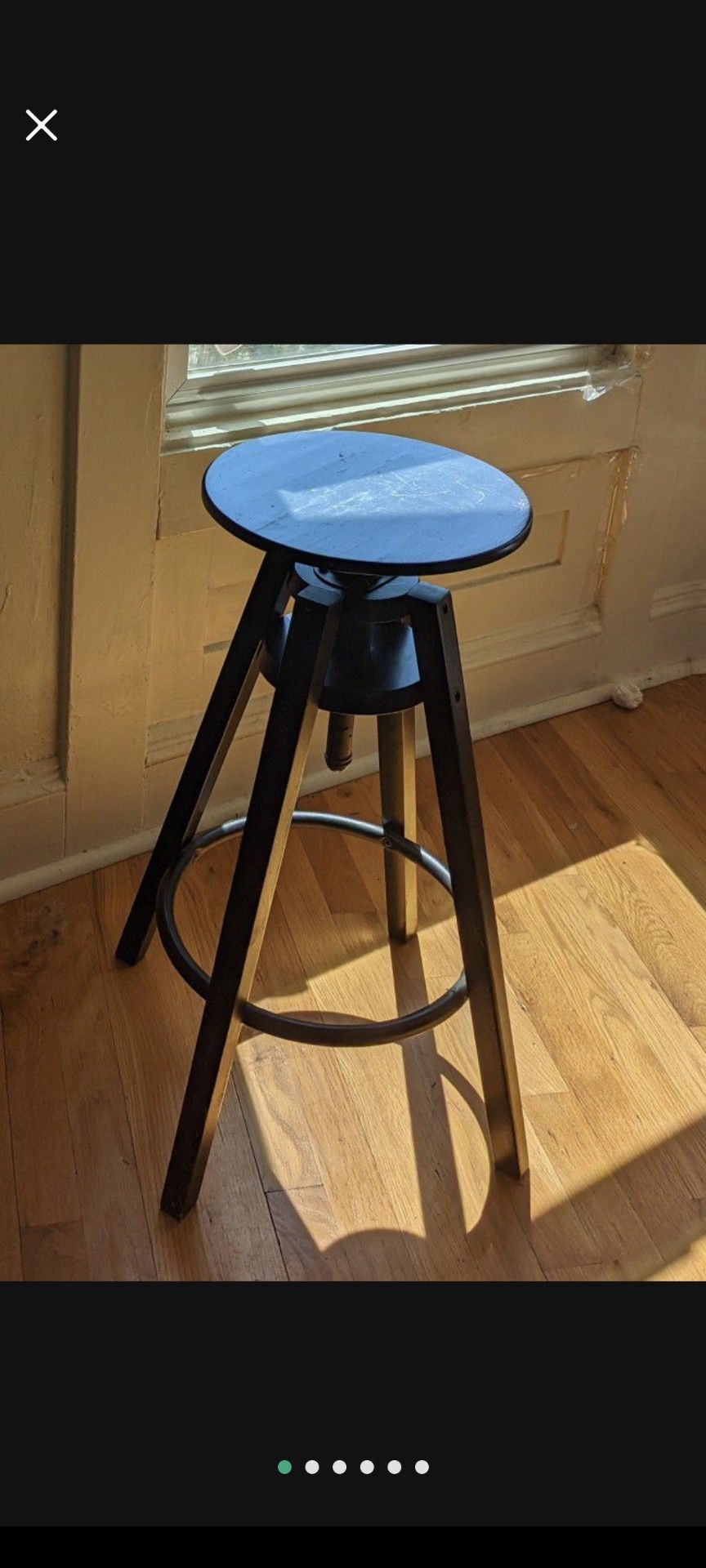 Black Barstool, Or Standing Desk Stool
