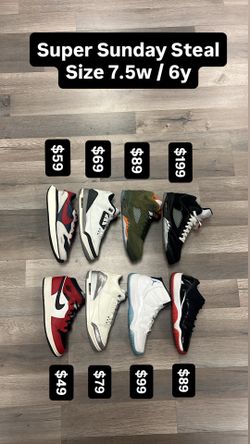 Size 7.5w size 6y Jordan Nike