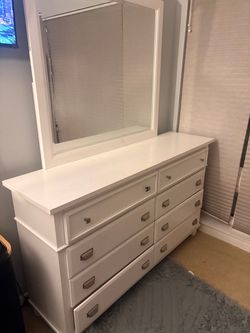 White Dresser with Mirror