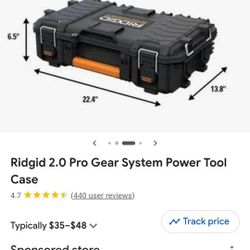 Ridgid Gear System Gen 2.0 Stackable Durable Compact Power Tool Box