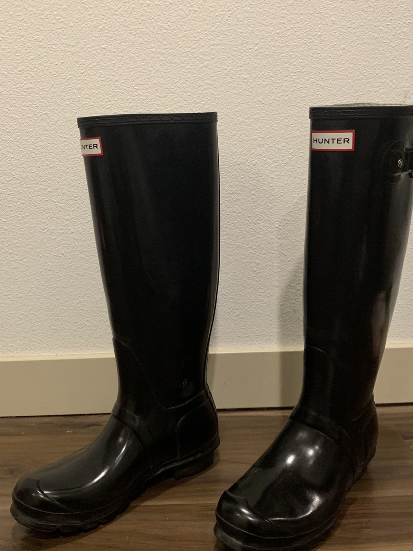 Black Tall Hunter Rain Boots