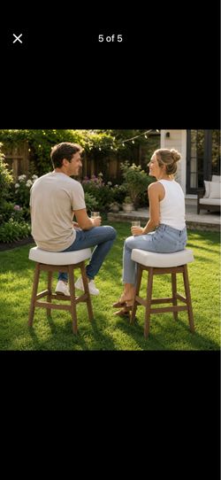 LUE BONA Oakley Saddle Linen Seat Stool