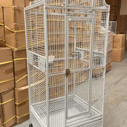 Elegant Perch Stand Top Parrot Bird Cage With Rolling Stand 