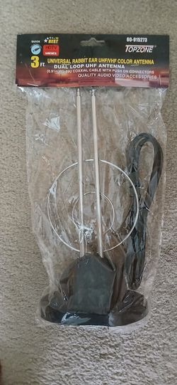 TV Accessory Best Offer-Rabbit Ear ANTENNA 60-915273 TOPZONE Universal Rabbit Ear UHF/VHF Color Antenna