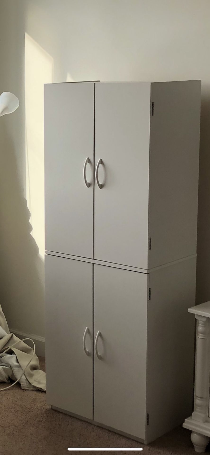 4 shelves white closet