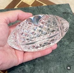 5” W Heavy Cut Crystal Football Paperweight