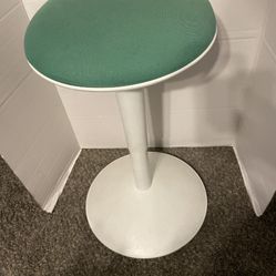 "MINT GREEN" BUTTON STOOL,  14" X 25"