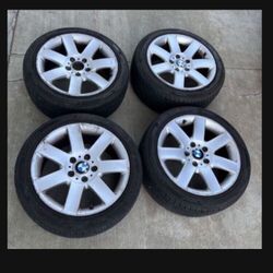 4 X 225/45zr17 5x120 5x4.72 Stock Bmw Wheels Rims  Good 80% Treads Tires  2023 DOT!!!!