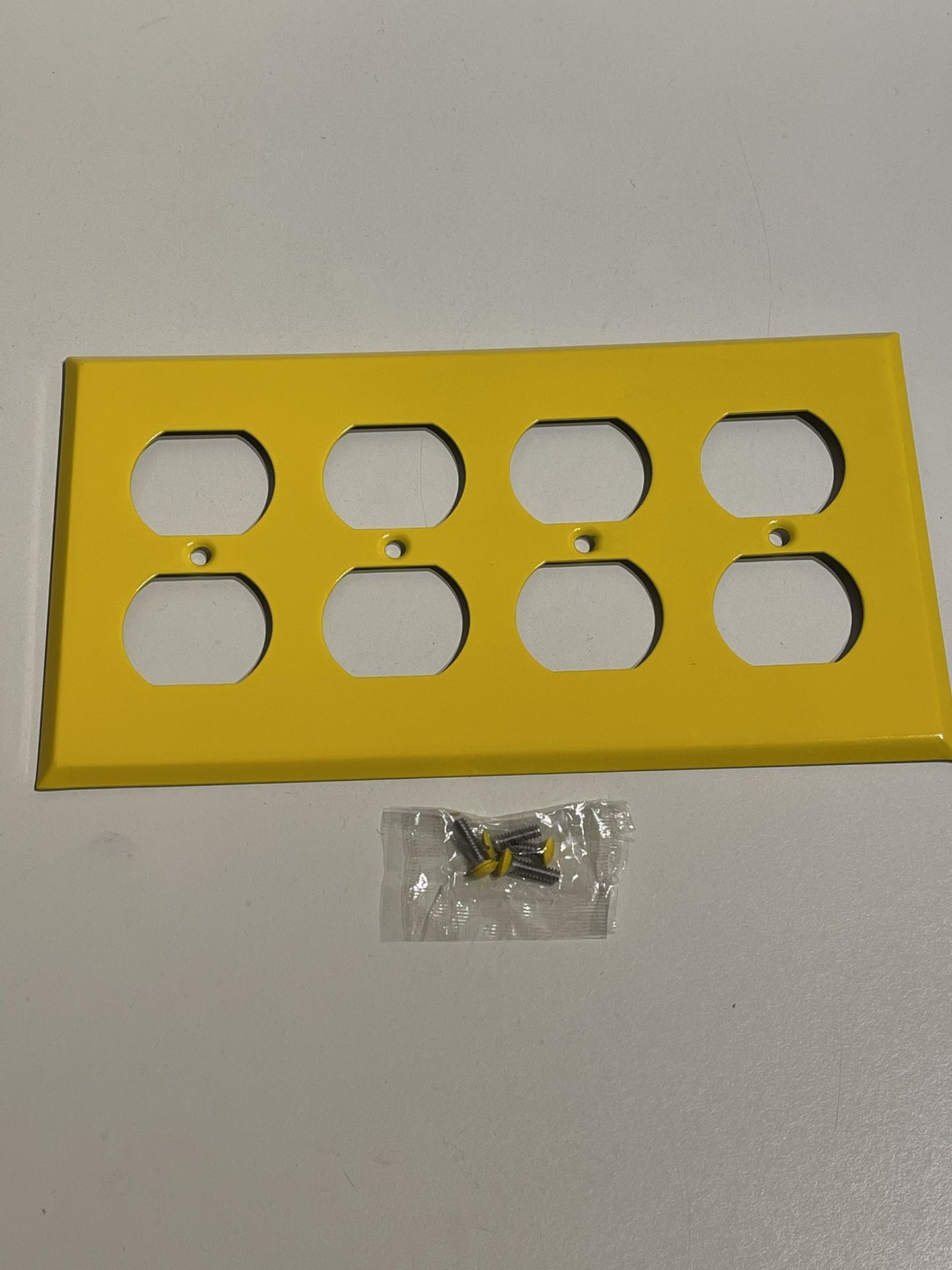 Yellow Stainless steel outlet 4 gang Wall Plate