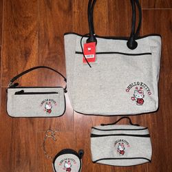 Hello Kitty Grey & Black Purse Set