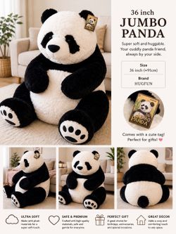 🐼 36” Jumbo Plush Panda – Super Soft & Adorable