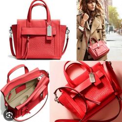 COACH- Bleeker Coral Purse W/ Brand New Matching Hat