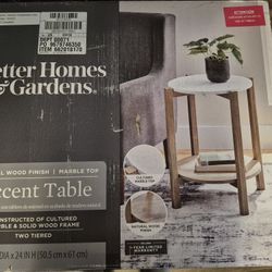 2 Marble Top Accent Tables