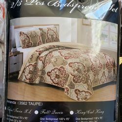 King/cal King Size Bedspread Quilt Set