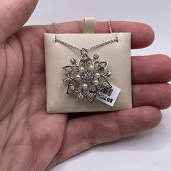Diamond & Pearls Gold Necklace (0.75 C.t) Cert!