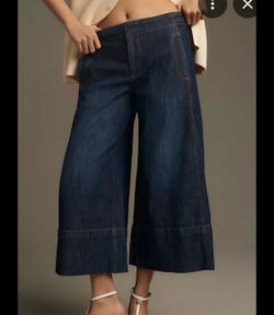 Pilcro wide leg cropped jeans