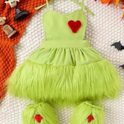 Green Grinch Festive Set For Christmas 6-12 M And 12-18 M 