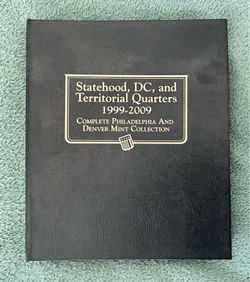 Complete Statehood Quarter Collection Album w/ Phil & Denver State, District & Territory Coins