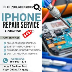 iPhone Repair Services: Fixing Screens,Battery,Buttons Issues,Charging Port,Water Damage, Starting From Just $45