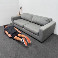 Retails 2k!!! West Elm 85” Urban Sofa, Poly Fil, Performance Gray Graphite Fabric - Can Deliver