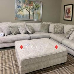 Rawcliffe Parchment Modular Sectional 3 Piece Oversized Ashley Brand New 