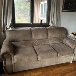 Comfy Big Brown Couch 