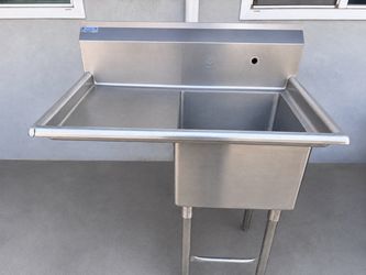 Commercial Stainless Steel Sink with Drainboard