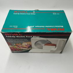 Vintage Rival Fold Up Electric Food  Slicer Model 1042 White, Deli, meat, cheese