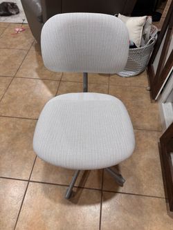 NEW Gray & White Striped Rolling Desk Chair – $30