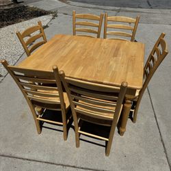 Wooden Table With Six Chairs 