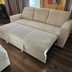 Brand New Sofa Pull Out Bed Beige Corduroy $449