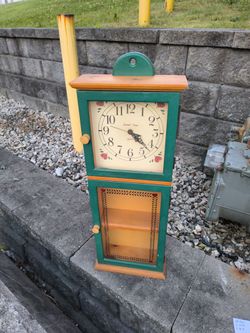 Clock cabinet pine vintage