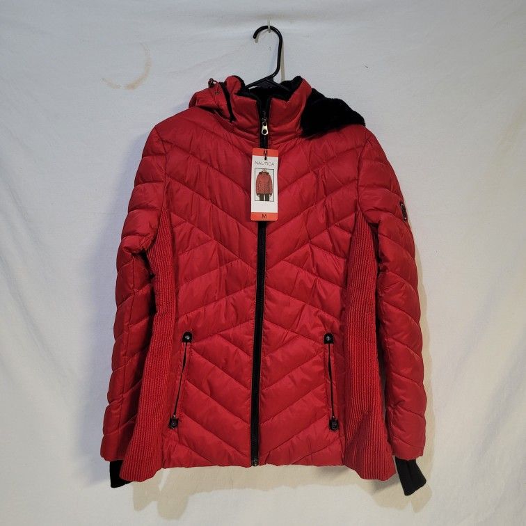 Nautica Red Puffer Jacket