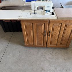 Sewing  machine and cabinet