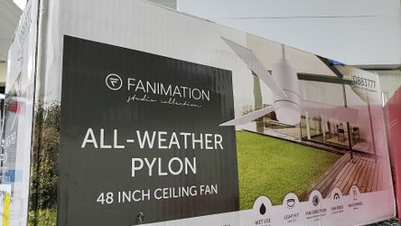 Fanimation 48 in LED ceiling fan with remote control white