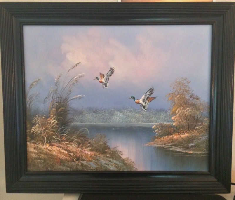 Oil painting on canvas 24 x 20" with decorative frame