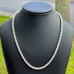 New Jewelry .925 sterling silver Big boy Rope link chain necklace 24.00” 4.80mm
