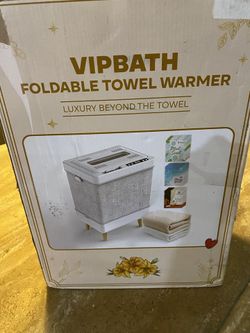 New! Vipbath foldable towel warmer. Dual safety shut off. 12 aroma discs. Located near 35th St. and Thunderbird. Phoenix 85032.