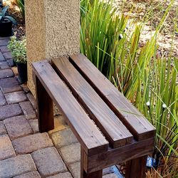 17"H X 30"W X 12"D (3 Planks) 🌱 Solid Wood Bench ::: Havana Coffee ::: $35/Pc.